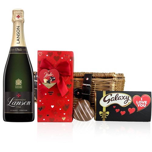 Lanson Le Black Creation 257 Brut Champagne 75cl And Chocolate Love You hamper